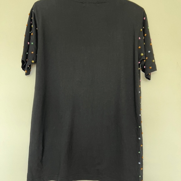 Pure cotton beaded black casual top - Picture 3 of 5